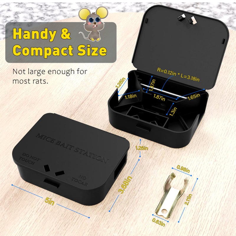 Anblak Mouse Stations with Keys 12 Pack, Keyless Design and Key Required Mouse Stations, Mice Stations, Keeps Children and Pets Safe Indoor & Outdoor, Black - Image 2